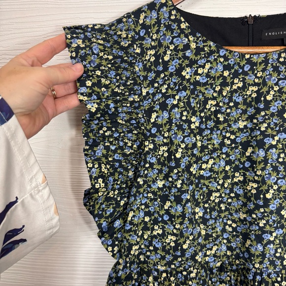English Factory Floral Ruffle Sleeve Babydoll Mini Dress Women’s Small - Picture 6 of 12